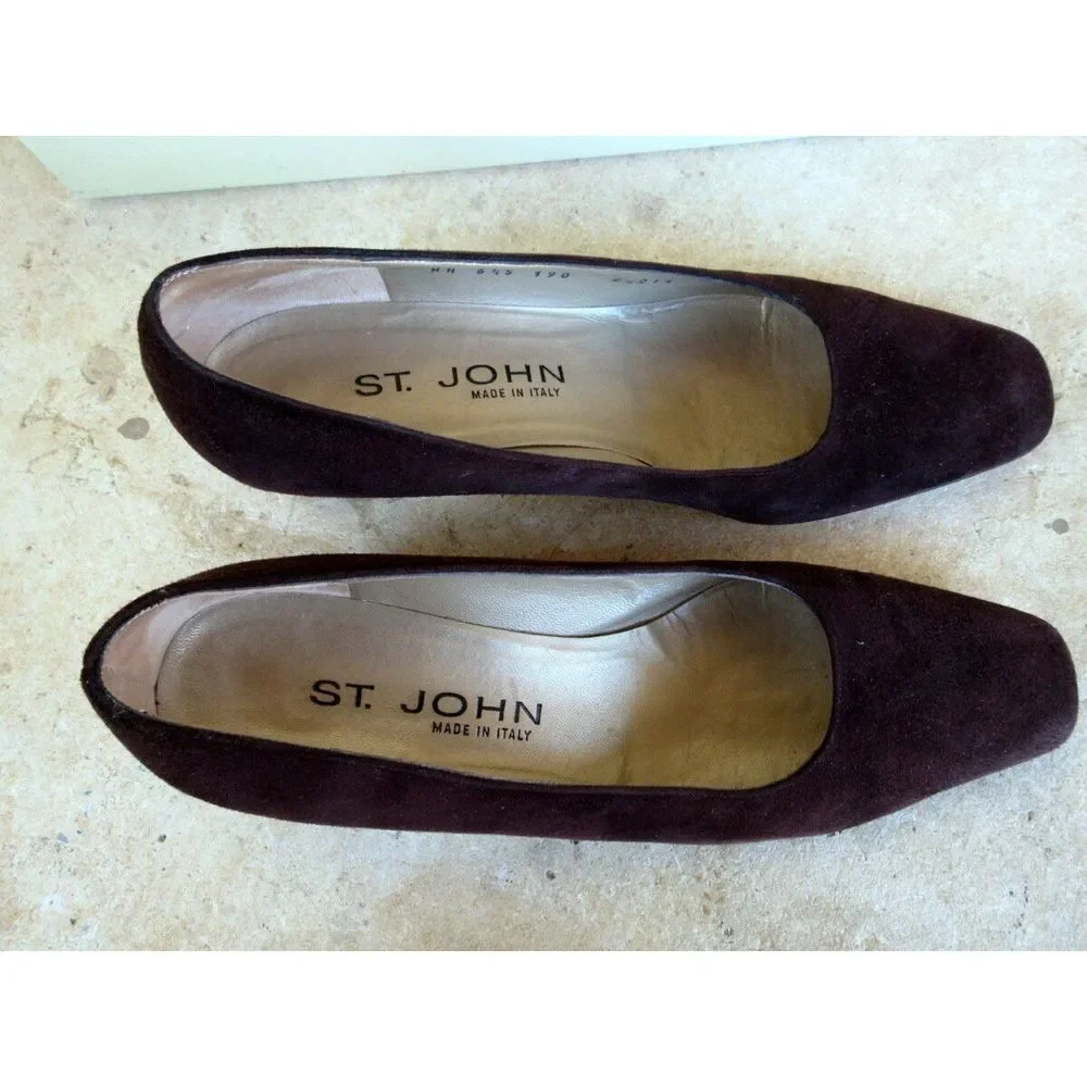 St. John Siena London Sable Brown Suede Pumps Size 6 1/2‎ AA